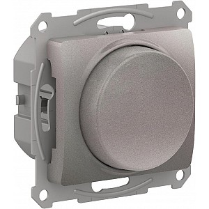 GLOSSA СВЕТОРЕГУЛЯТОР (диммер) повор-нажим, LED, RC, 400Вт, мех., ПЛАТИНА Systeme (Schneider) (GSL001223)