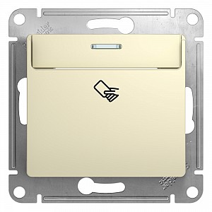 GLOSSA Выключатель карточный в рамку бежевый схема 6 Systeme (Schneider) (GSL000269)