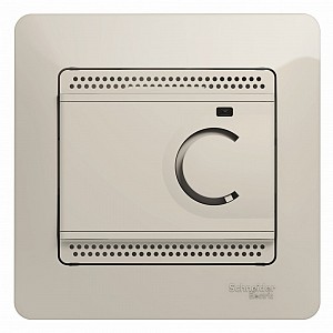 GLOSSA термостат электронный теплого пола с датчиком+5-+50°C10Aв сборе молочный Systeme (Schneider) (GSL000938)