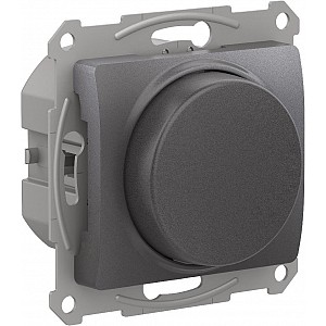 GLOSSA СВЕТОРЕГУЛЯТОР (диммер) повор-нажим, LED, RC, 400Вт, мех., ГРАФИТ Systeme (Schneider) (GSL001323)