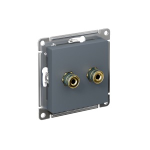 Аудиорозетка ATLASDESIGN двухместная грифель Systeme (Schneider) (ATN000787)