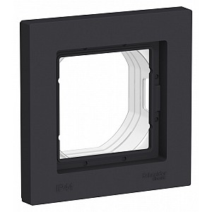 ATLASDESIGN AQUA 1-постовая РАМКА IP44, КАРБОН Systeme (Schneider) (ATN441001)