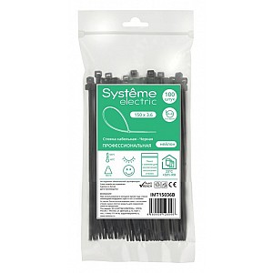 Стяжка кабельная MultiSet 150х3.6 Чёрная (100шт) Systeme (Schneider) (IMT15036B)