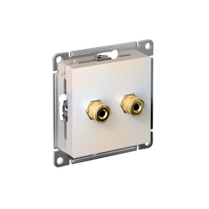 Аудиорозетка ATLASDESIGN двухместная жемчуг Systeme (Schneider) (ATN000487)