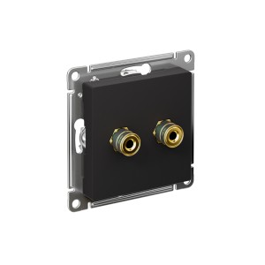 Аудиорозетка ATLASDESIGN двухместная карбон Systeme (Schneider) (ATN001087)
