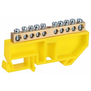 NO-224-90 Шина ЭРА NO-224-90 PE земля на DIN-изоляторе ШНИ-6х9-10-Д-желтый