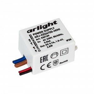 Блок питания ARJ-KE04700-MINI (2.8W, 700mA) (ARL, IP20 Пластик, 5 лет) Arlight (030189)
