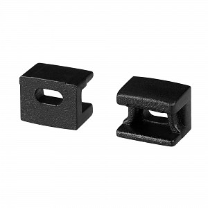 Заглушка PLINTUS-FANTOM-BENT BLACK с отверстием (Пластик) Arlight (043905)