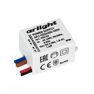 Блок питания ARJ-KE04350-MINI (1.4W, 350mA) (ARL, IP20 Пластик, 5 лет) Arlight (030182)