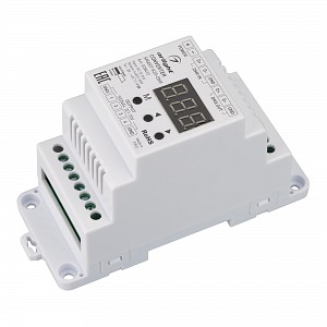 Конвертер SMART-K39-DMX 12-24V, 0/1-10V, DIN ARL, металл Arlight (028412)