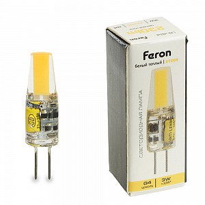 Лампа светодиодная, (3W) 12V G4 2700K JC, LB-424