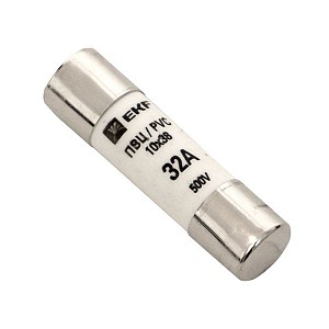 Вставка плавкая цилиндрическая ПВЦ 10х38 32А EKF (pvc-10x38-32)