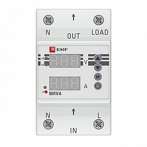 Реле напряжения и тока с с дисплеем MRVA 25A EKF (MRVA-25A)