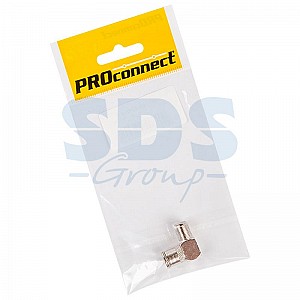 Переходник антенный, гнездо F – гнездо ТВ, угловой, 1 шт. PROconnect