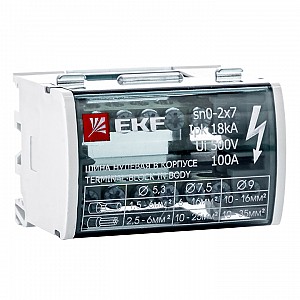Шина нулевая в корпусе 2х7 100А EKF (sn0-2x7)