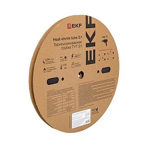 Трубка термоусаживаемая ТУТ нг 10/5 черная рулон PROxima EKF (tut-10-b)