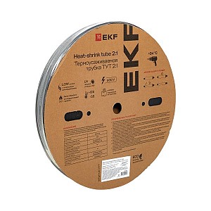 Трубка термоусаживаемая ТУТ нг 20/10 черная рулон PROxima EKF (tut-20-b)