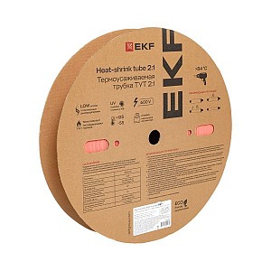 Трубка термоусаживаемая ТУТ нг 40/20 красная рулон PROxima EKF (tut-40-r)