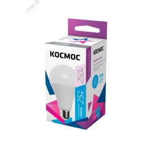 LED 25Вт 220В E27 D65х130 6500К холодный A65 Космо