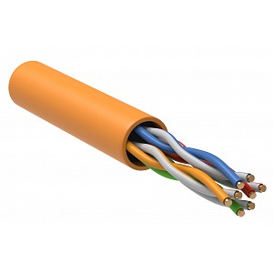 ITK Витая пара U/UTP кат.5E 4х2х24AWG solid LSZH нг(А)-HF оранжевый (305м) РФ/Т