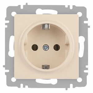 6-202-02 Розетка Intro Accent 6-202-02 2P+E Schuko 16А-250В IP20 СУ AL/CU слоновая кость