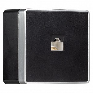 Розетка компьютерная RJ-45 1-местная черная "Сириус" (SBE-07b-S1-RJ)