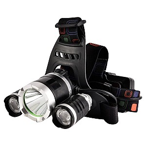 Фонарь светодиодный GTorch-001-006 черный, АКБ 2х18650 1200 mAч, 800906 (1/100)