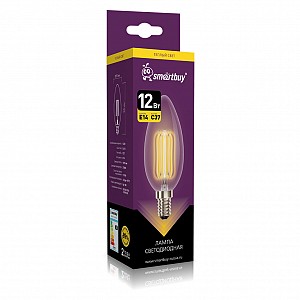 Светодиодная (LED) Лампа FIL Smartbuy-C37-12Вт/2700К/E14 (SBL-C37F-12-27K-E14)