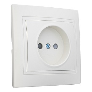 Розетка 2П с защ. шт. скрытой установки 16А 250В IP20,слоновая кость (керамика) "Дельта" General
