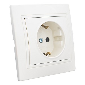 Розетка 2П+З скрытой установки 16А 250В IP20,слоновая кость (керамика) "Дельта" General