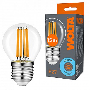 Светодиодная лампа WOLTA FILAMENT WF-G45-15W6KE27 15Вт 6500K Е27