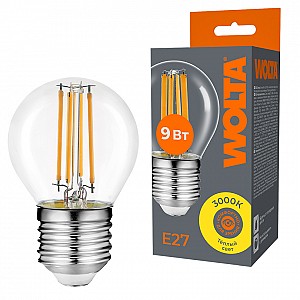 Светодиодная лампа WOLTA FILAMENT WF-G45-9W3KE27 9Вт 3000K Е27
