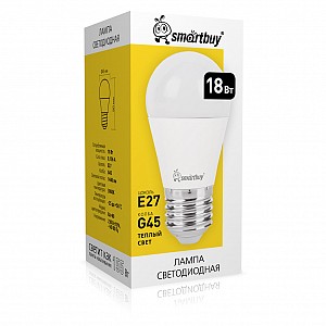 Светодиодная (LED) Лампа Smartbuy-G45-18W/3000/E27 (SBL-G45-18-30K-E27)