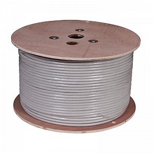 Кабель витая пара U/UTP, CAT 6A, LSZH нг(А)-HF, 4PR, 23AWG, внутренний, однопроволочный, серый, 305м REXANT ПРОЕКТ