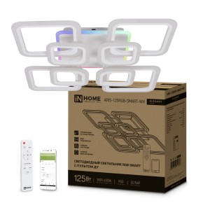 Люстра светодиодная ELEGANT ARIS-125RGB-SMART-WH 125Вт 230В 3000-6500K 8800Лм 585х585х115мм ДУ бел IN HOME