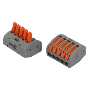 NO-225-348 Клемма ЭРА NO-225-348 универсальная 222-415 с рычагами 5-проводная 0.08-2.5/4 мм2 упаковка 50 шт
