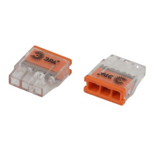 NO-225-433 Клемма ЭРА NO-225-433 быстрозажимная 2273-203 компактная 3-проводная 0.2-2.5 мм2 упаковка 4 шт