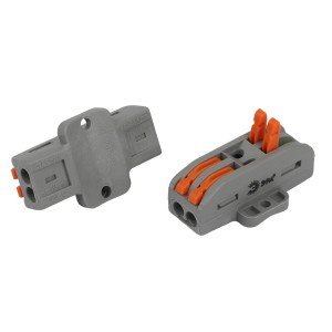 NO-225-398 Клемма ЭРА NO-225-398 проходная с монтажной площадкой 222-2412Р с рычагами 2 полюса 0.08-2.5/4 мм2 упаковка 20 шт