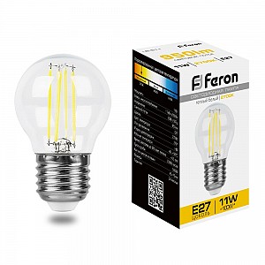 Лампа светодиодная, (11W) 230V E27 2700K прозрачная, LB-511