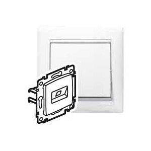 VALENA Розетка компьютерная RJ45 категория 6 UTP с захватами белый