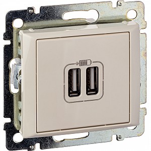 VALENA Розетка USB A + A 15Вт слоновая кость