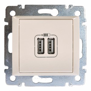 VALENA DIY Розетка USB A+A 15Вт слоновая кость