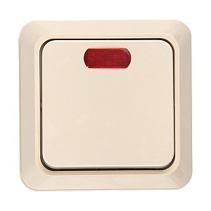 Выключатель 1-кл. открытой установки IP20 10А, слоновая кость Альфа General