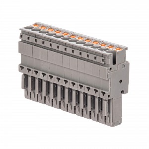 Штекер, зажим push-in, 12 точек подключения, 2.5 кв.мм, серый DKC (VPR-P-2.5-12)