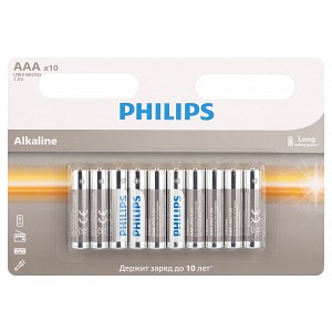 LR03A10B/51 Батарейки Philips LR03A10B/51 ААА алкалиновые 1,5v 10 шт. LR03-10BL Entry