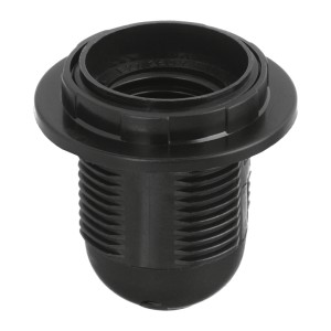 Патрон WOLTA WLH-008 E27 с кольцом, пластиковый, черный