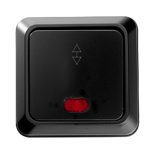 Розетка 2П открытой установки IP20 10А 250В (керамика) черная  Альфа General