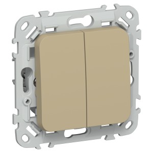 FLITE Выключатель 2-клавишный 10А ВС12-1-0-ФлХ хаки IEK