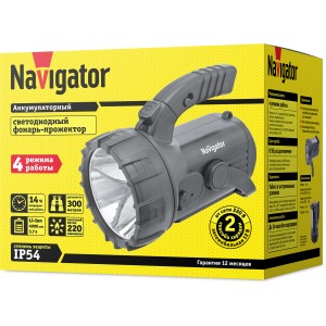 Фонарь Navigator 94 975 NPT-SP12-ACCU Прож/кемп 1LEDx3Вт+18+4LED аккум.3.7В 4Ач