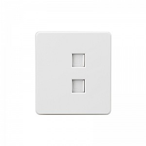 Розетка ROUND компьютерная двойная RJ45+RJ45 кат6 с/у перламутр KRANZ